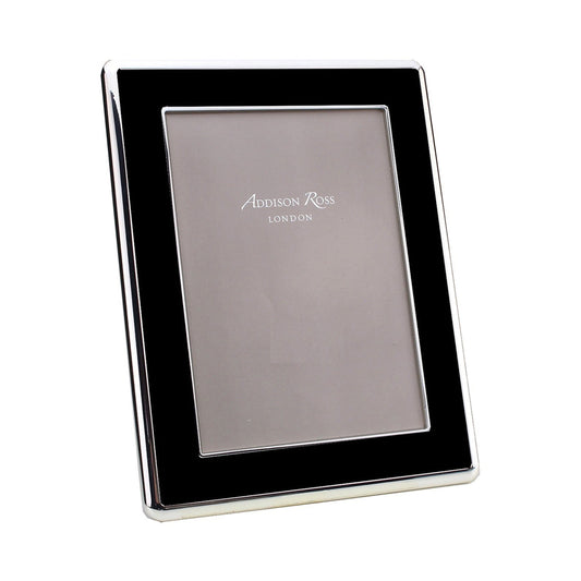 Black Enamel & Silver Curve Frame