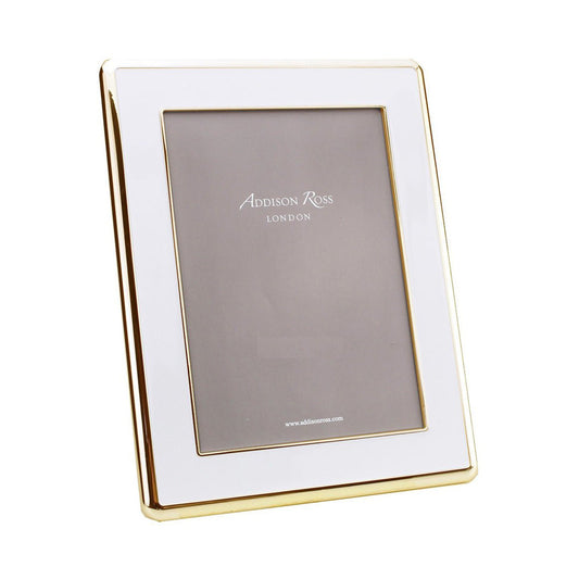 White Enamel & Gold Curve Frame