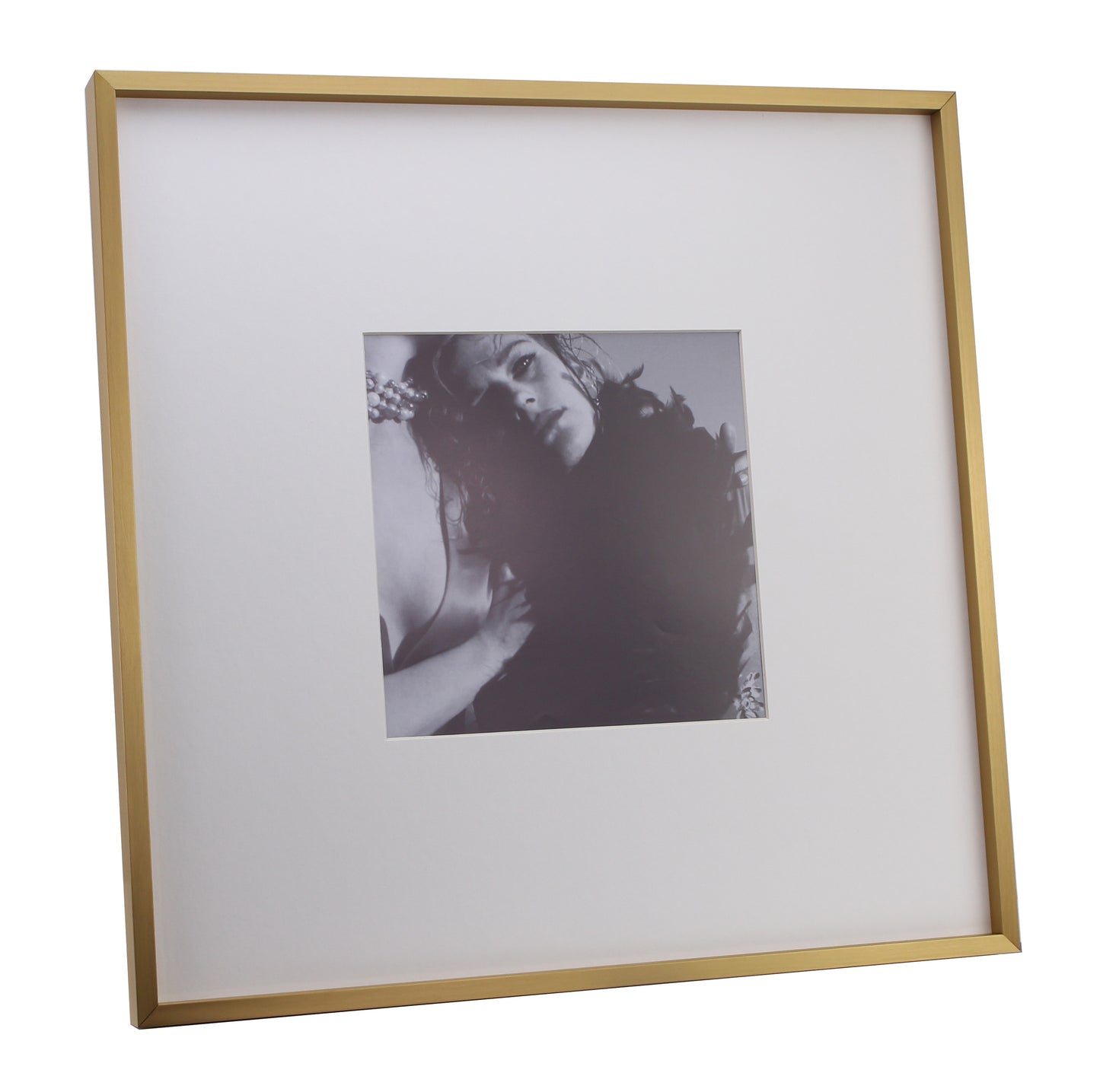 Four Aperture Brushed Gold Wall Hanging Frame