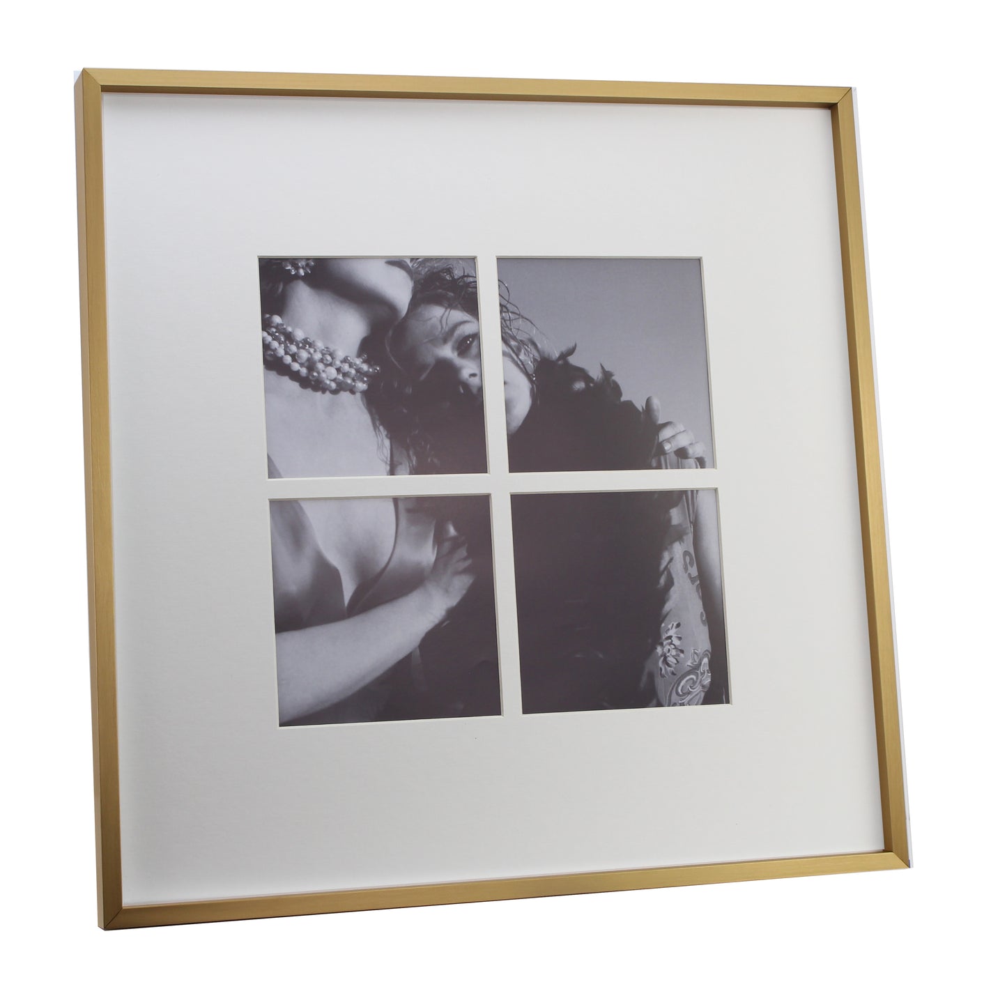 Single Aperture Brushed Gold Wall Hanging Frame