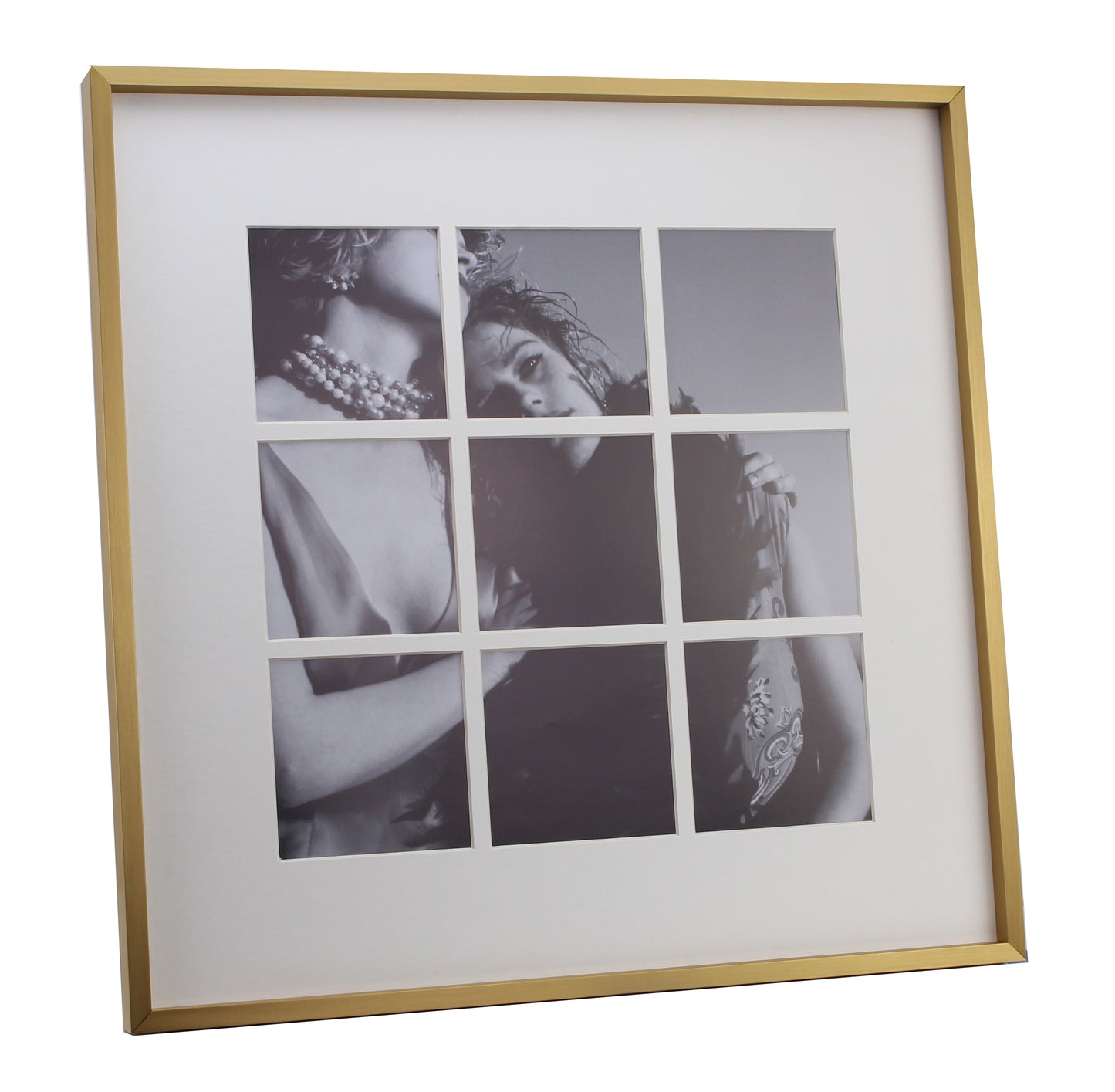 Single Aperture Brushed Gold Wall Hanging Frame