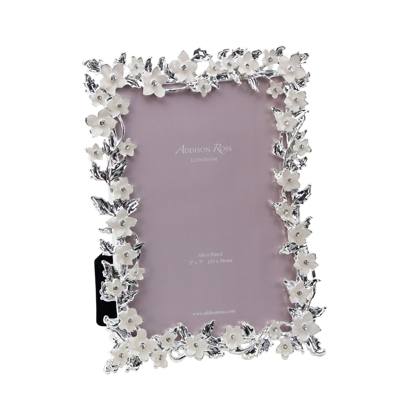 Silver & White Flower Frame