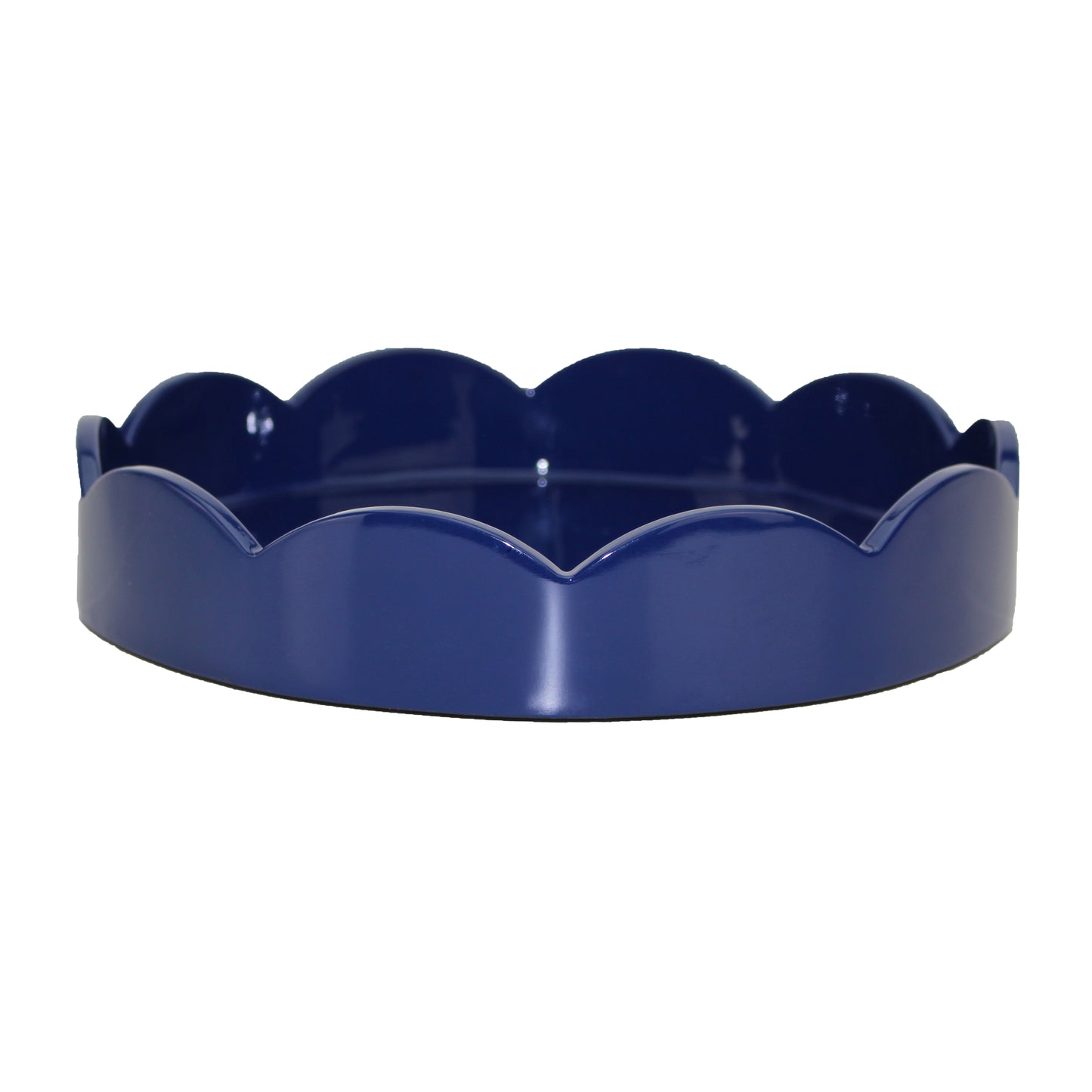 Vassoio rotondo smerlato piccolo blu navy