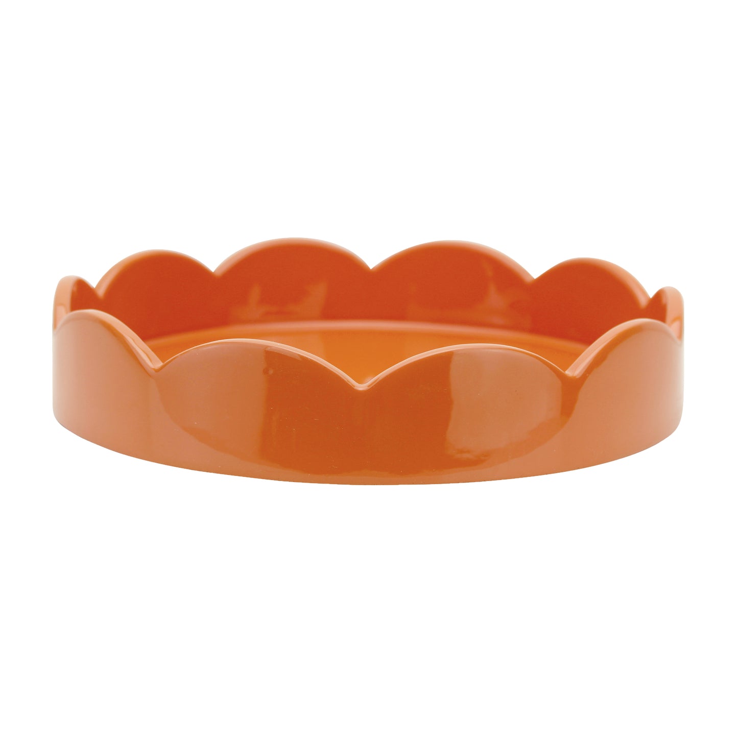 Orange Small Round Scallop Tray