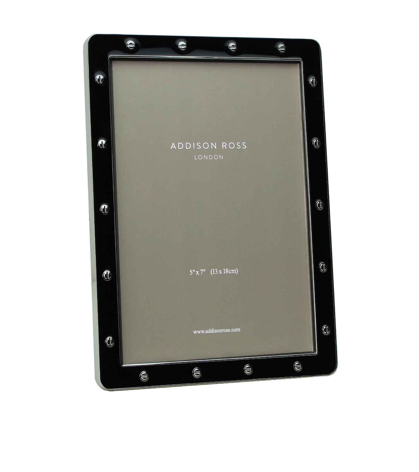 Black Enamel & Silver Locket Frame Addison Ross Ltd EU