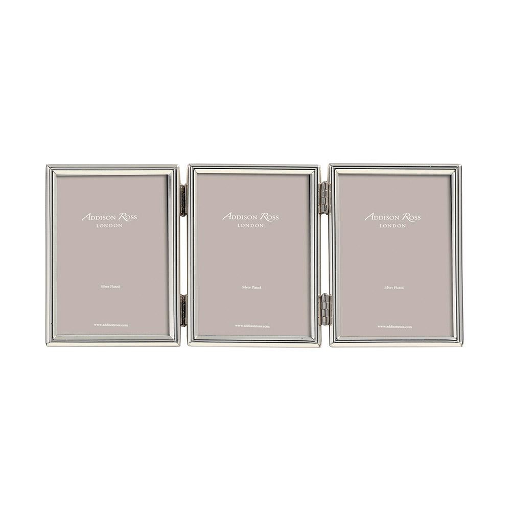 Fine Edged Silver Triple Photo Frame - Silver Frames - Addison Ross