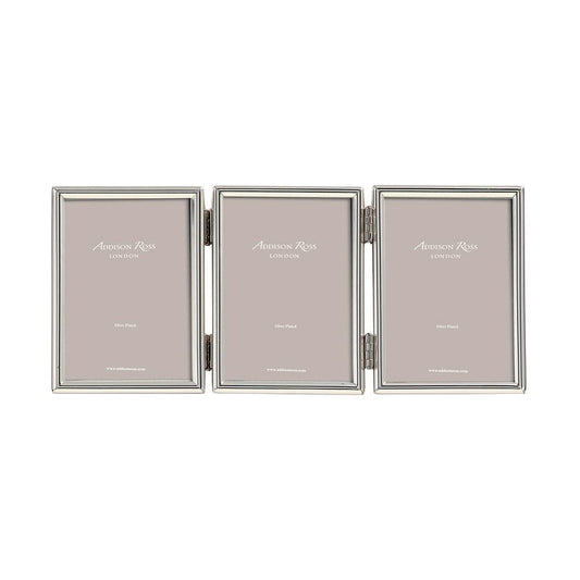 Fine Edged Silver Triple Photo Frame - Silver Frames - Addison Ross