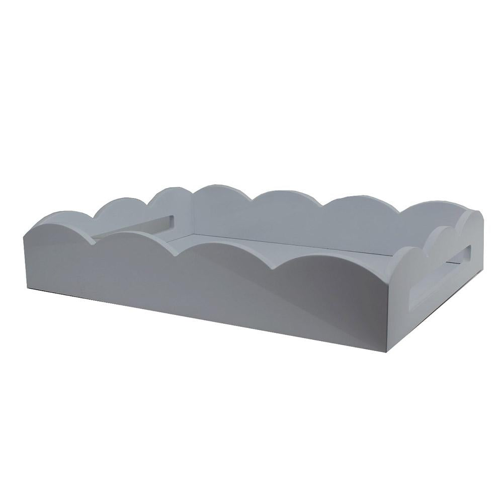 Chiffon Grey Medium Lacquered Scallop Serving Tray